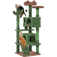 Produktbild von Yaheetech Kratzbaum Kaktus mit Katzenleiter und 2 Höhlen für Katzen 138 cm