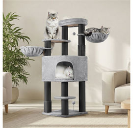 Yaheetech Kratzbaum XXL 160 cm mit Höhle Liegemulde und Plüschball für Katzen – Bild 1 von 5