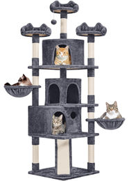 Yaheetech Kratzbaum XXL für Katzen mit 9 Kratzsäulen dunkelgrau 194 cm – Bild 1 von 1