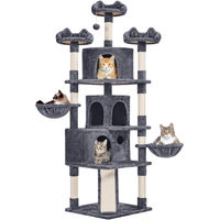 Produktbild von Yaheetech Kratzbaum XXL für Katzen mit 9 Kratzsäulen dunkelgrau 194 cm