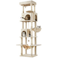 Produktbild von Yaheetech Kratzbaum XXL mit 9 Kratzsäulen Beige 210 cm für Katzen