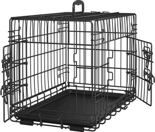 Yaheetech Tiertransportbox für Hunde kleiner Rassen mit 2 Türen und ausziehbarer Bodenwanne Schwarz – Bild 1 von 5