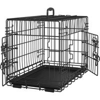 Produktbild von Yaheetech Tiertransportbox für Hunde kleiner Rassen mit 2 Türen und ausziehbarer Bodenwanne Schwarz