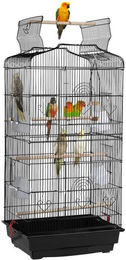 Yaheetech Vogelkäfig Metall Vogelvoliere in Schwarz für Papageien und Wellensittiche – Bild 1 von 5