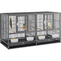 Produktbild von Yaheetech Vogelvoliere Doppelkäfig für Papageien aus Metall Schwarz