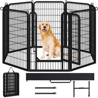 Produktbild von Yaheetech Welpenlaufstall aus Metall 8-teilig Schwarz 100cm hoch für kleine und mittlere Hunde