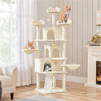 Produktbild von Yaheetech XXL Katzenkratzbaum Beige aus Plüsch und Sisal 194 cm hoch