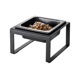 Yamazaki Tower Futternapf mit Keramikschale und Metallgestell für Katzen und kleine Hunde Schwarz - 300 ml – Bild 1 von 10