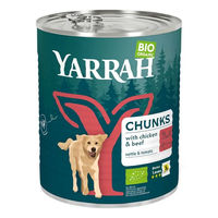 Produktbild von Yarrah Bio Hundefutter Chunks in Soße Rind und Huhn für Adult 6 x 820 g - 6 x 820 g