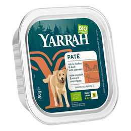 Yarrah Bio Hundepaté Huhn & Ente getreidefrei Adult 12 x 150g – Bild 1 von 3