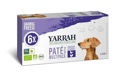 Produktbild von Yarrah Bio Hundepaté Huhn Truthahn Kalb Getreidefrei 6 x 150 g