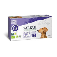 Produktbild von Yarrah Bio Hundepaté Huhn Truthahn Kalb Getreidefrei 6 x 150 g