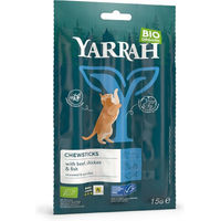 Produktbild von Yarrah Bio Katzen Leckerlis Crunchy Sticks mit Rind und Fisch für erwachsene Katzen 15 g