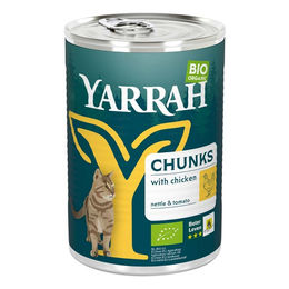 Yarrah Bio Katzen Nassfutter Huhn mit Brennnessel und Tomate in Sauce 405g - 12 x 405 g – Bild 1 von 3