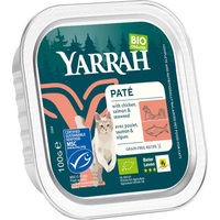 Produktbild von Yarrah Bio Katzen-Paté Huhn und Lachs für erwachsene Katzen 16 x 100 g