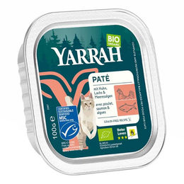 Yarrah Bio Katzen Paté Lachs und Huhn getreidefrei 16 x 100 g - 100 g – Bild 1 von 3