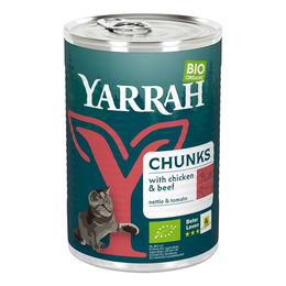 Yarrah Bio Katzenfutter Chunks Huhn und Rind in Sauce 405g - 405 g – Bild 1 von 6