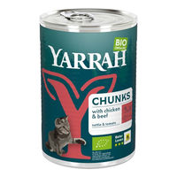 Produktbild von Yarrah Bio Katzenfutter Chunks Huhn und Rind in Sauce 405g - 405 g