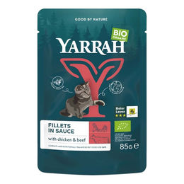 Yarrah Bio Katzenfutter Filets mit Rind in Soße 14er Pack 85g - 14 x 85 g – Bild 1 von 3