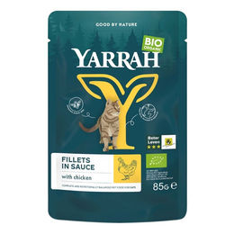 Yarrah Bio Katzenfutter Huhn Filets in Sauce 14 x 85 g - 14 x 85 g – Bild 1 von 3