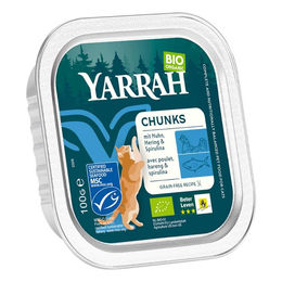 Yarrah Bio Katzenfutter Stückchen in Sauce Huhn und Fisch 16 x 100 g - 16 x 100 g – Bild 1 von 7