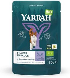 Yarrah Bio Katzenfutter Truthahn Filets in Soße 14x85g - 14 x 85 g – Bild 1 von 2