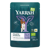 Produktbild von Yarrah Bio Katzenfutter Truthahn Stückchen in Soße für erwachsene Katzen 14 x 85 g - 14 x 85 g