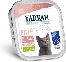 Produktbild von Yarrah Bio Katzenpastete Huhn und Rind für erwachsene Katzen getreidefrei und glutenfrei 16x100g - 16 x 100 g