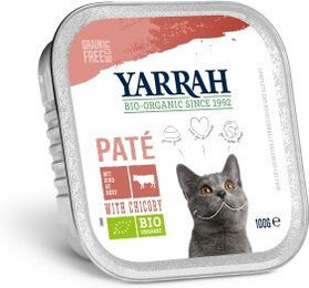 Yarrah Bio Pastete für Katzen Adult Rind Huhn & Chiccorée 16x100 g - 16 x 100 g – Bild 1 von 1