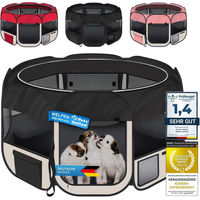 Produktbild von YAVIEL XXL Laufstall für Welpen und Katzen aus Oxford-Gewebe Schwarz - 2 x 40 cm