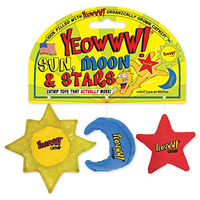 Produktbild von Yeowww! Katzenspielzeug Sonne Mond und Sterne aus Bio-Baumwolle mit Catnip in Bunt - 3 x 400 g