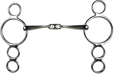 Produktbild von York 3- oder 4-Ring-Gebiss für Pferde aus Edelstahl in Silber