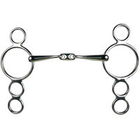 Produktbild von York 3- oder 4-Ring-Gebiss für Pferde aus Edelstahl in Silber