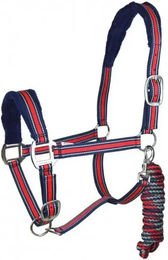 York Calipso Halfter und Longiergurt Set für Pferde aus Nylon in Blau – Bild 1 von 1