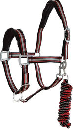 York Calipso Halfter und Longiergurt Set für Ponys aus Nylon in Schwarz – Bild 1 von 1