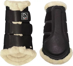 Produktbild von York Comfort Plus Gamaschen für Pferde aus Kunstleder in Schwarz für Vollblut