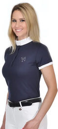 York Cristi Turnierpolo Damen Reitshirt aus Polyester Blau Größe M – Bild 1 von 1