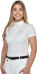 Produktbild von York Cristi Turnierpolo Damen Reitshirt Sommer Weiß Größe L