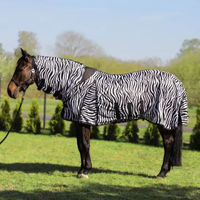 Produktbild von York Fliegendecke für Pferde Zebra Muster mit Halsteil Schwarz Bunt aus Polyester 105 cm