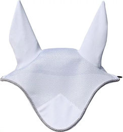 Produktbild von York Fliegenhaube kurz Air Mesh Weiß für Pferde mit Ponyabdeckung aus Polyester
