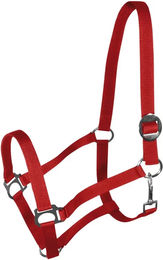 York Harmony Pferd Halfter Full in Rot mit Edelstahlbeschlägen – Bild 1 von 1
