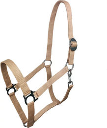 York Harmony Pferdehalfter für Ponys in Beige mit Edelstahlbeschlägen – Bild 1 von 1