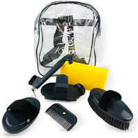 Produktbild von York Joy Reitputzset Pferdepflege Rucksack in Grau Schwarz Transparent