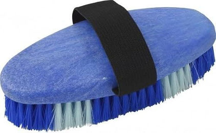 York Kardätsche Happy Striegel Fellglanzbürste für Pferde Blau – Bild 1 von 1
