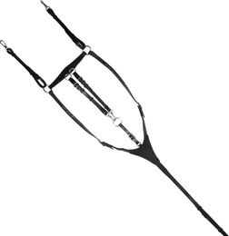 Produktbild von York Martingal Jagdhalsband für Pferde aus Leder in Schwarz für Ponys