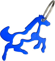 York Schlüsselanhänger mit Flaschenöffner kleines Pferd aus Metall Blau – Bild 1 von 1
