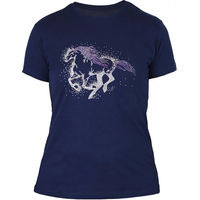 Produktbild von York Shiny Horse Reitshirt Damen aus Baumwolle Blau Größe L