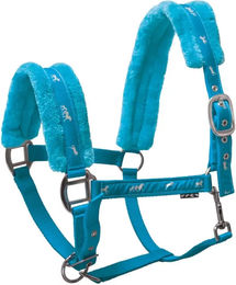 Produktbild von York Softy Pferdehalfter aus Fleece in Blau und Türkis Full