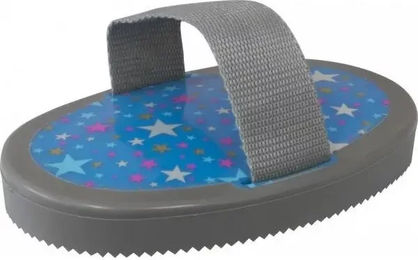 Produktbild von York Stars Zackenstriegel für Pferde aus Kunststoff in Blau