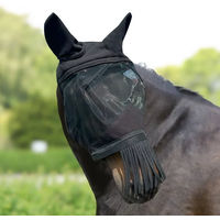 Produktbild von York Syntia 3-in-1 Fliegenmaske für Pferde aus Polyester in Schwarz Größe M